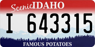 ID license plate I643315