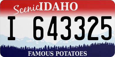 ID license plate I643325
