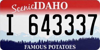 ID license plate I643337