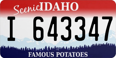 ID license plate I643347