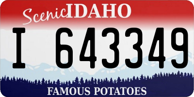 ID license plate I643349
