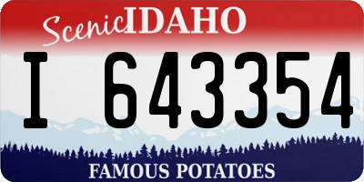 ID license plate I643354