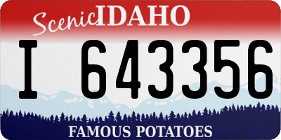 ID license plate I643356