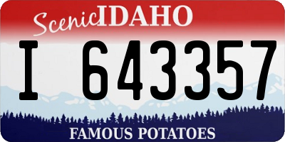 ID license plate I643357