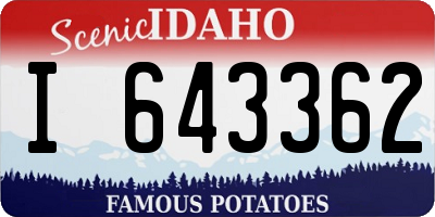 ID license plate I643362