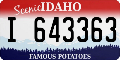 ID license plate I643363