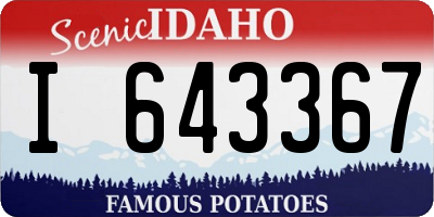 ID license plate I643367
