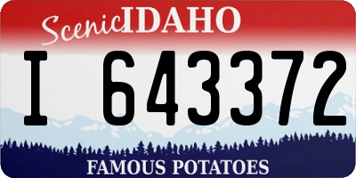 ID license plate I643372