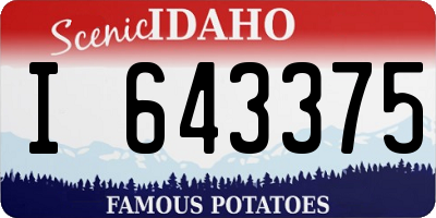 ID license plate I643375