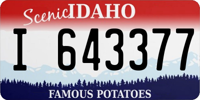 ID license plate I643377