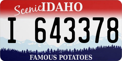 ID license plate I643378