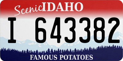 ID license plate I643382
