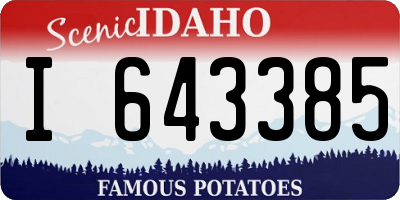 ID license plate I643385