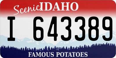 ID license plate I643389
