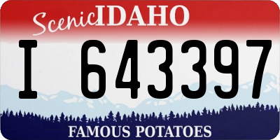 ID license plate I643397