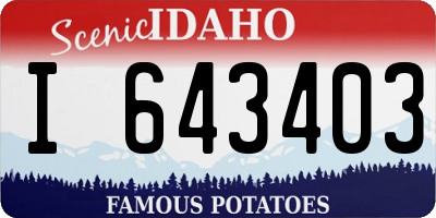 ID license plate I643403
