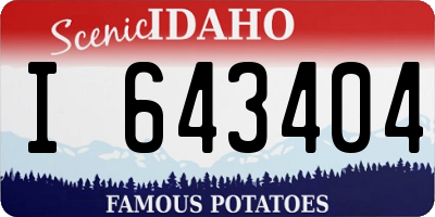 ID license plate I643404