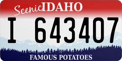 ID license plate I643407