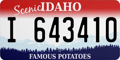 ID license plate I643410