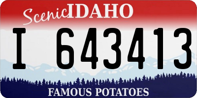 ID license plate I643413