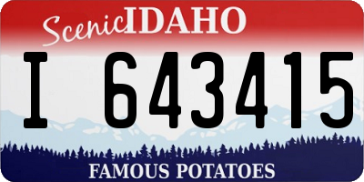 ID license plate I643415