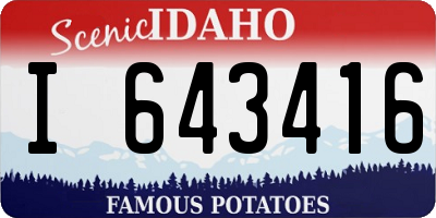 ID license plate I643416