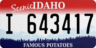 ID license plate I643417