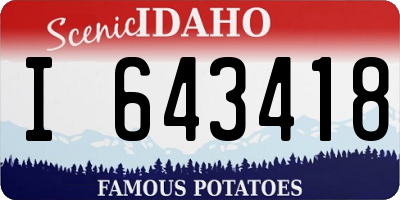 ID license plate I643418