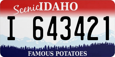 ID license plate I643421
