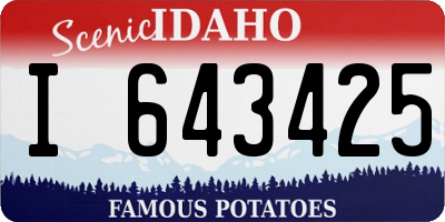 ID license plate I643425