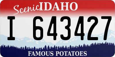 ID license plate I643427