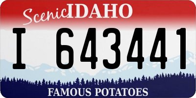 ID license plate I643441