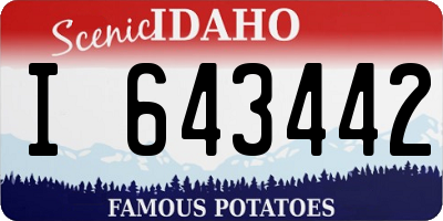 ID license plate I643442