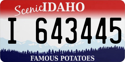 ID license plate I643445