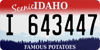 ID license plate I643447