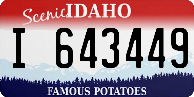 ID license plate I643449