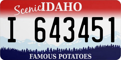 ID license plate I643451