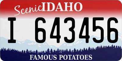 ID license plate I643456