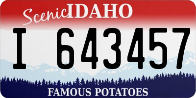 ID license plate I643457
