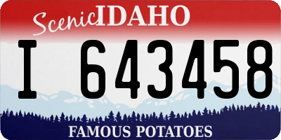 ID license plate I643458
