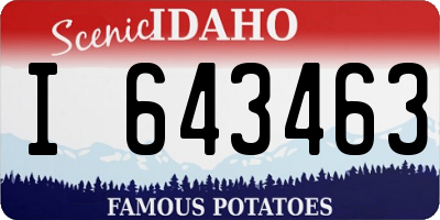 ID license plate I643463