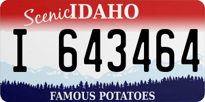 ID license plate I643464