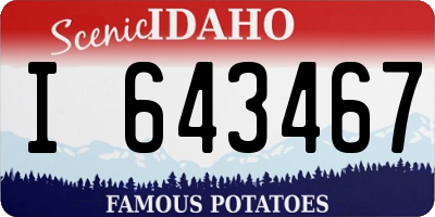 ID license plate I643467