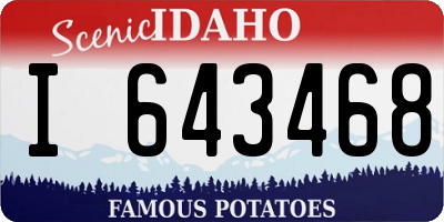 ID license plate I643468