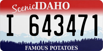 ID license plate I643471