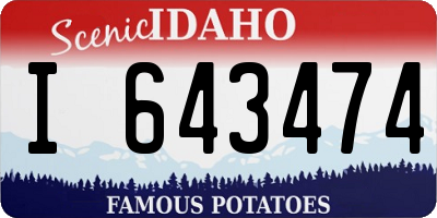 ID license plate I643474