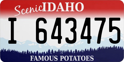 ID license plate I643475