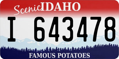 ID license plate I643478