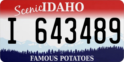 ID license plate I643489