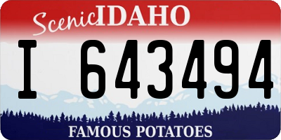 ID license plate I643494